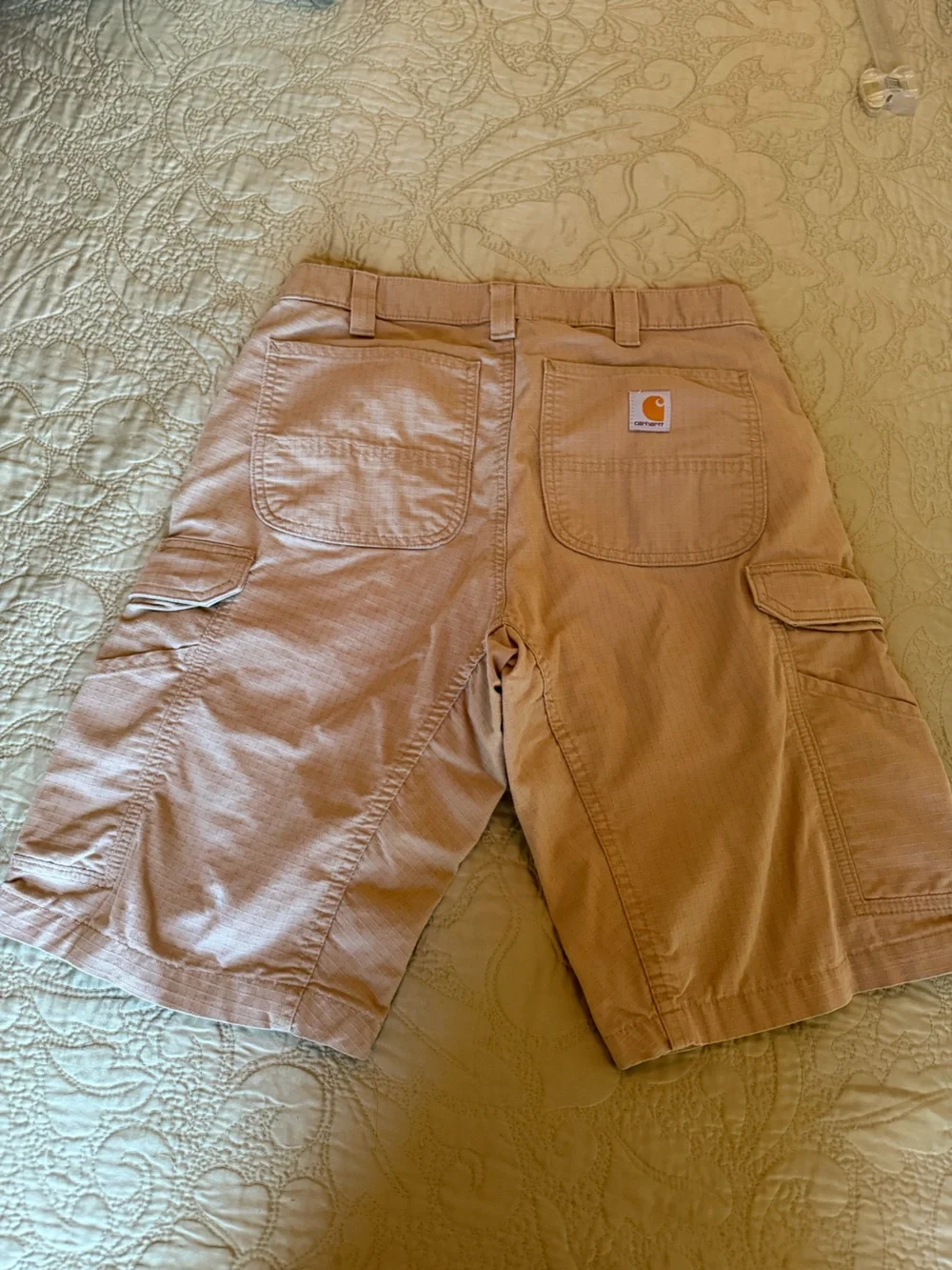 *Sold* Carhartt Relaxed Fit Ripstop Cargo Shorts Tan Hiking Utility Size 32